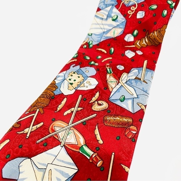 Tabasco Brand Takeout Food Print Tie - Picture 2 of 3